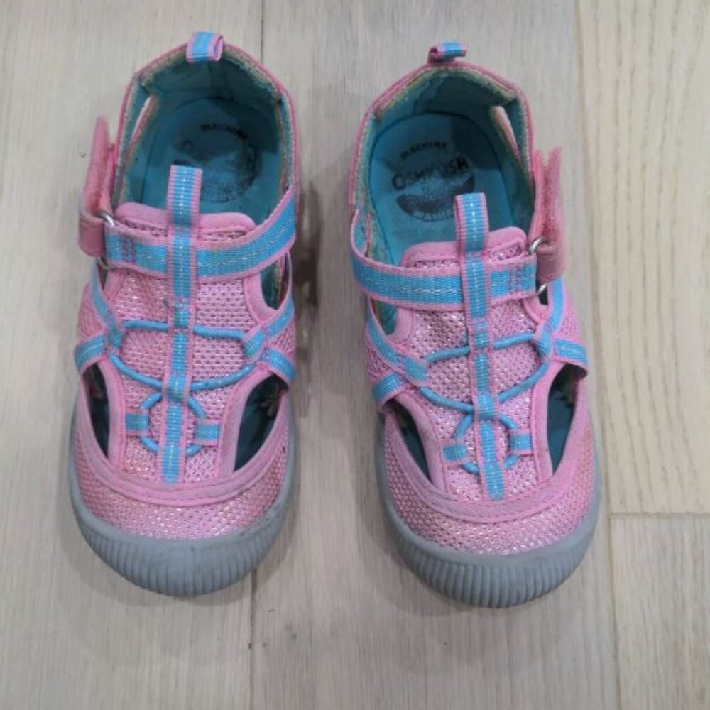 OshKosh B'Gosh Toddler Girl's Pink Sparkle Washable Shoes Sandals Sz 9 sandal